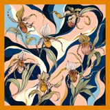 ORCHIDEA Foulard 100% Seta 65×65 cm