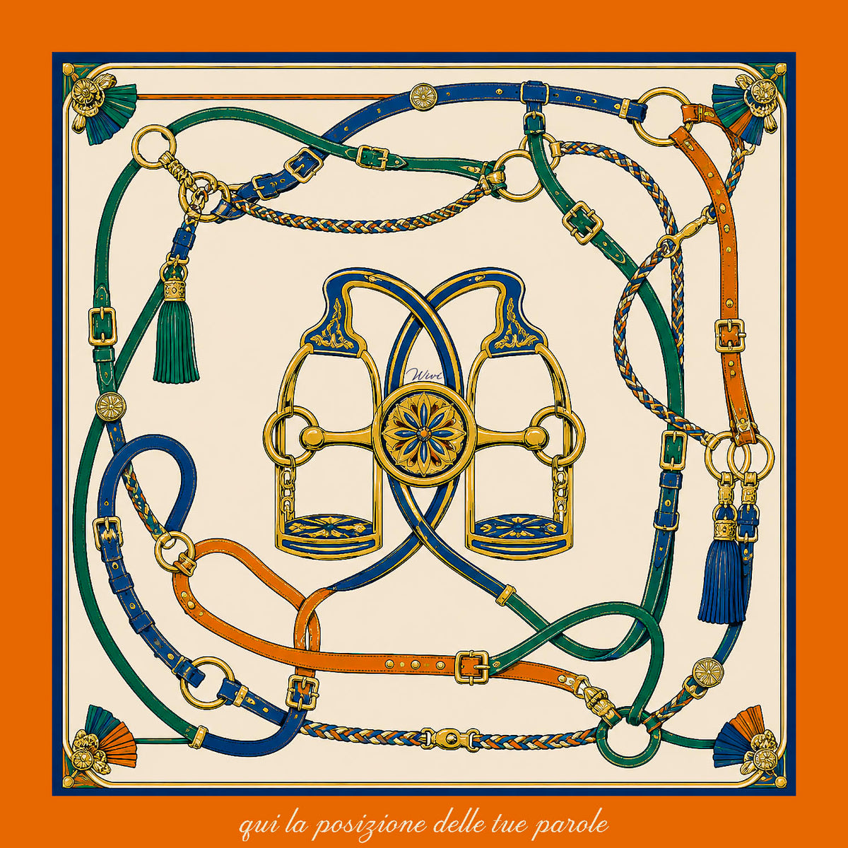 STAFFE Personalizzato Foulard 100% Seta 65×65 cm