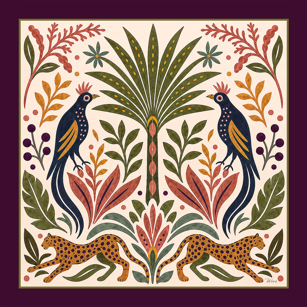 SAFARI Foulard 100% Seta 65×65 cm