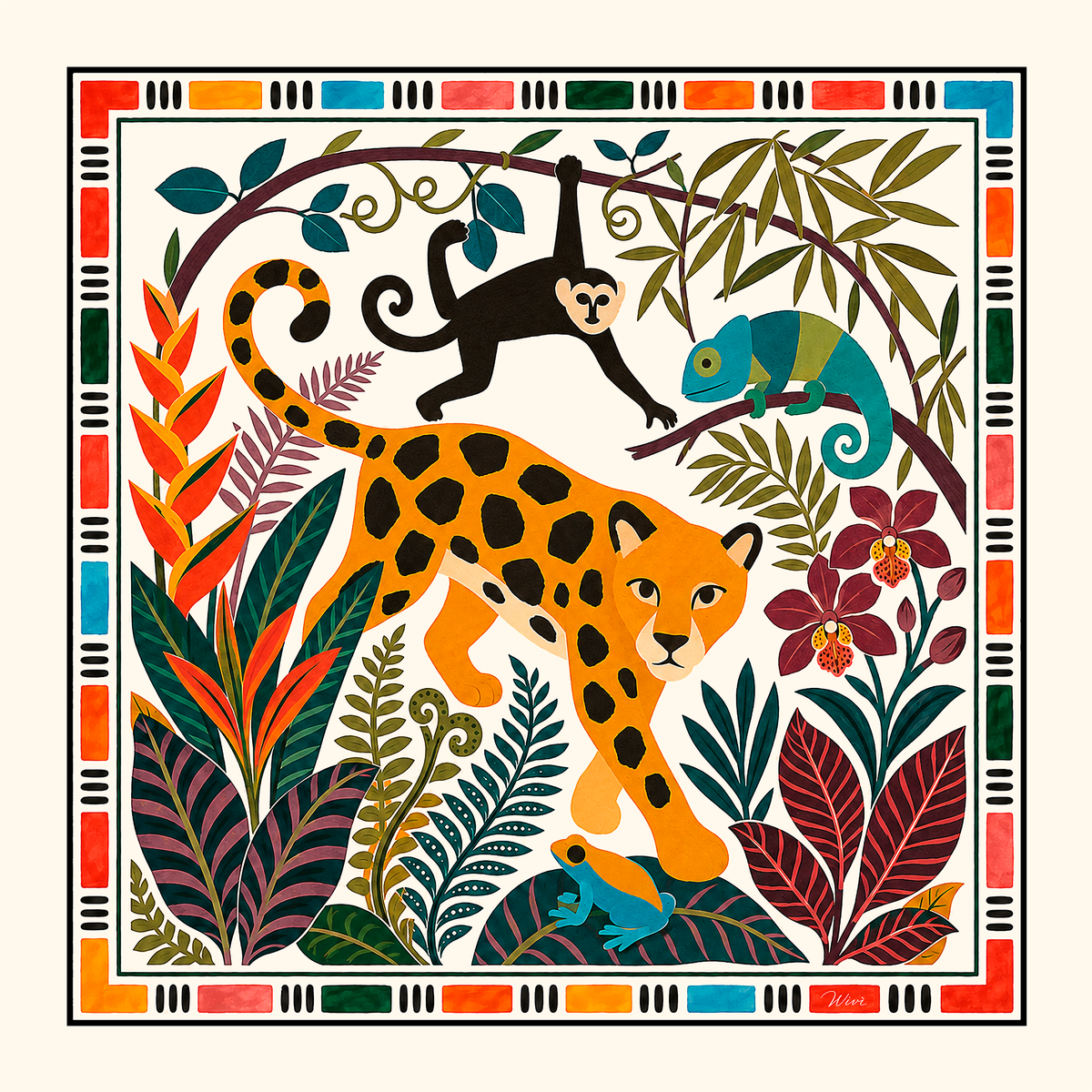 TROPICO Foulard 100% Seta 65×65 cm
