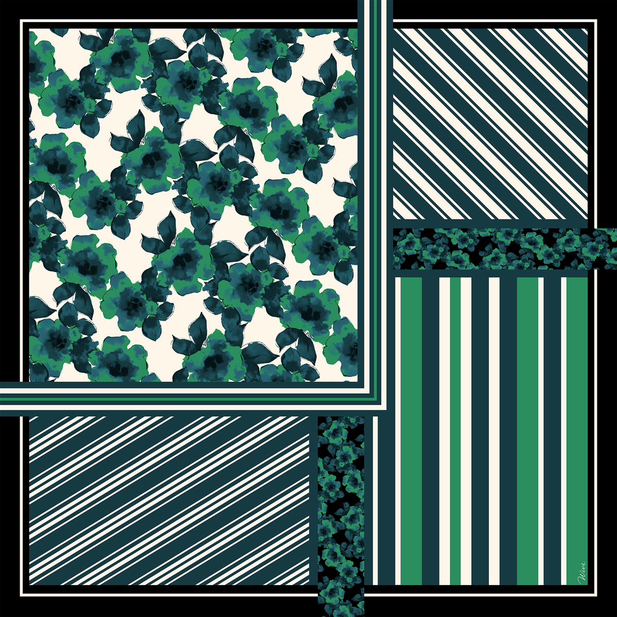 GEOMETRIA Foulard 100% Seta 65×65 cm
