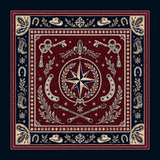 WESTERN Foulard 100% Seta 65×65 cm