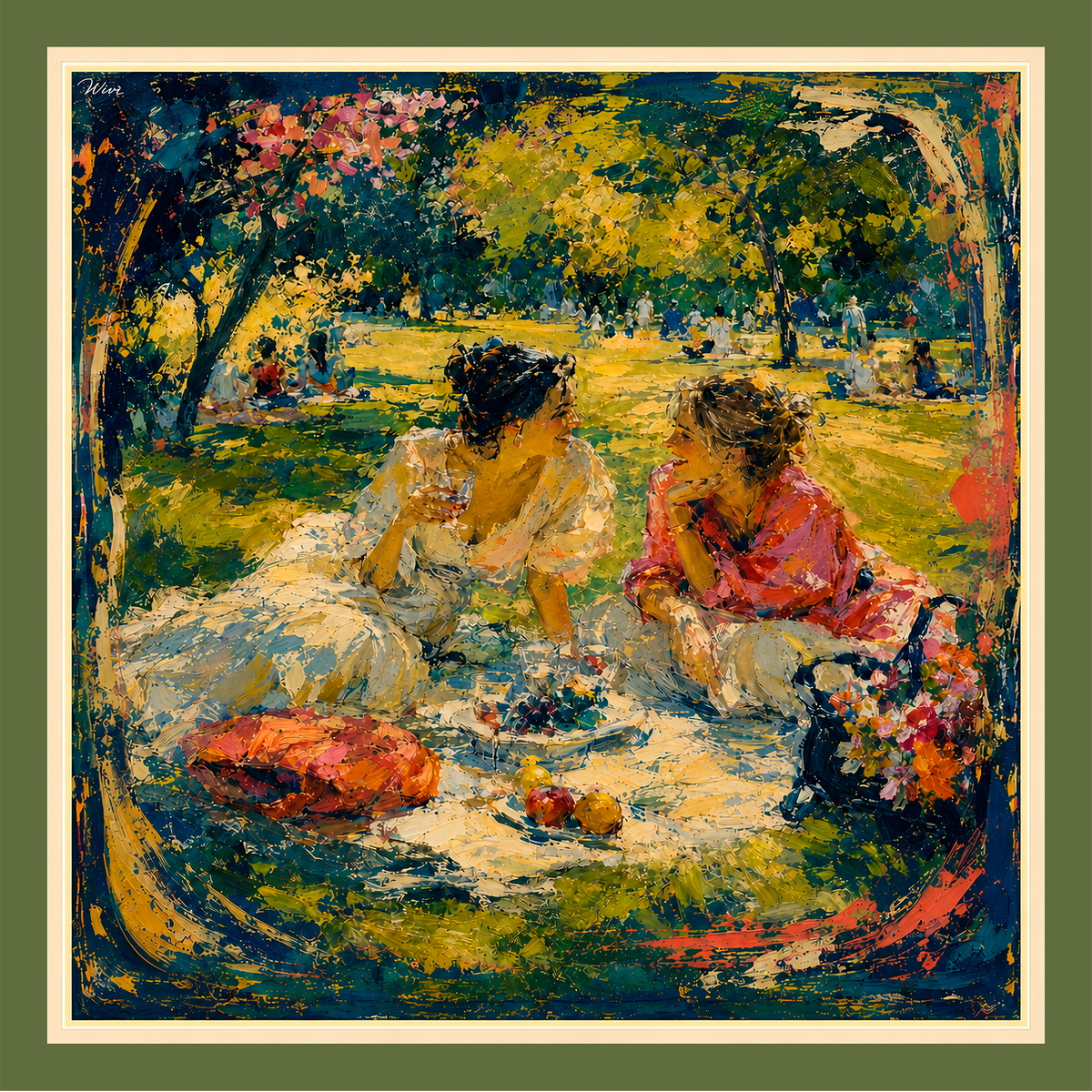 PICNIC Foulard 100% Seta 65×65 cm