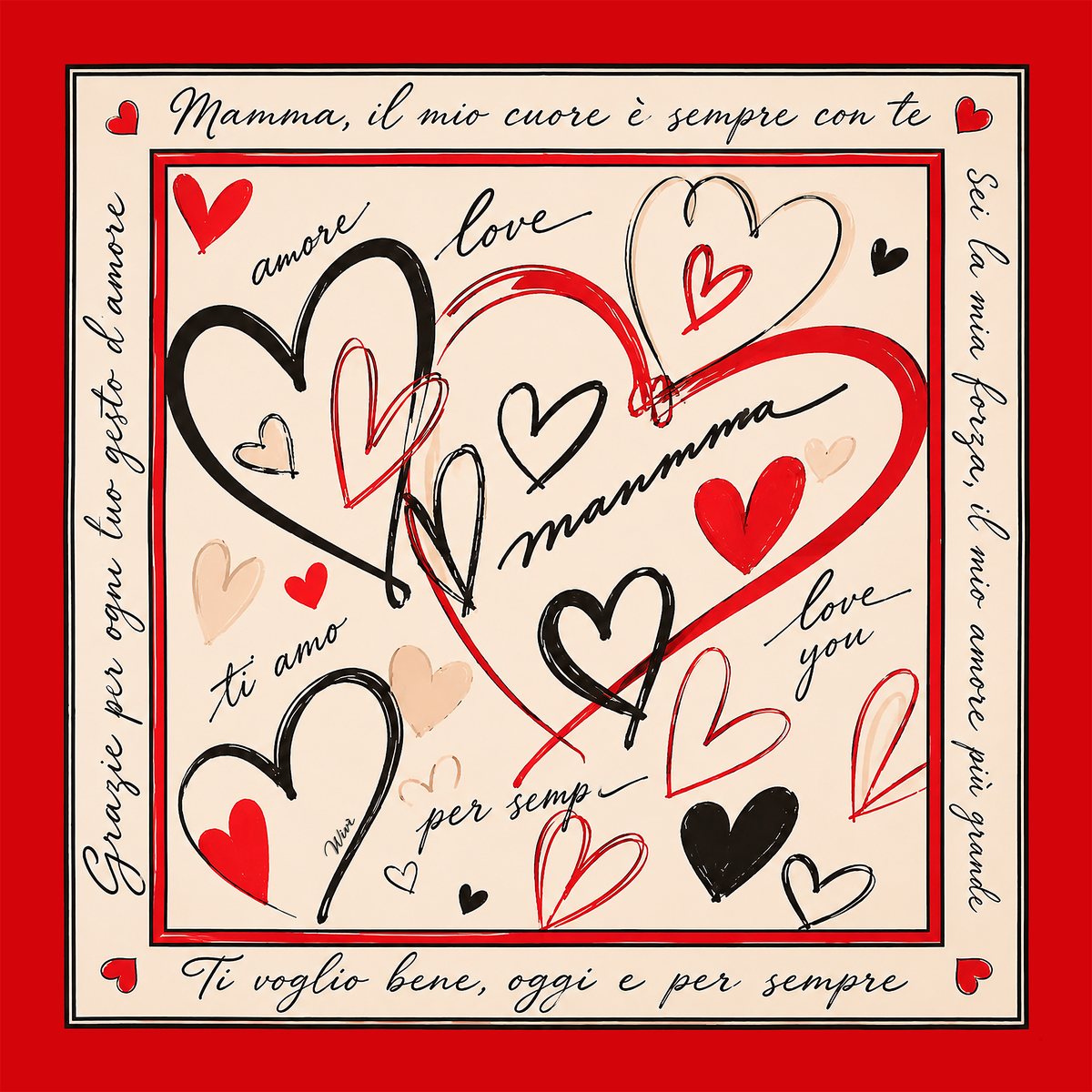 MAMMA Foulard 100% Seta 65×65 cm