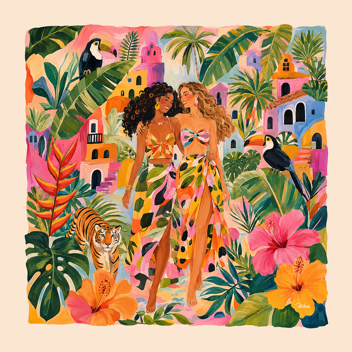 EXOTICA Foulard 100% Seta 65×65 cm