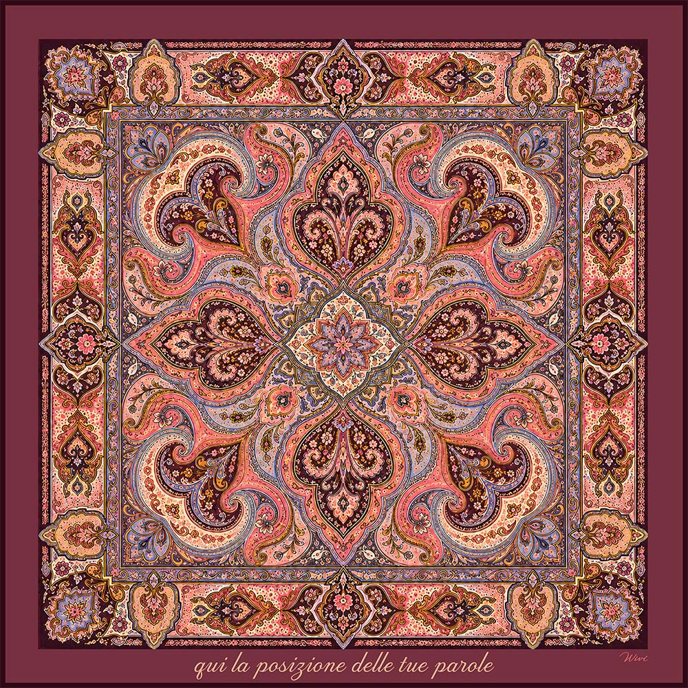 PAISLEY Personalizzato Foulard 100% Seta 65×65 cm
