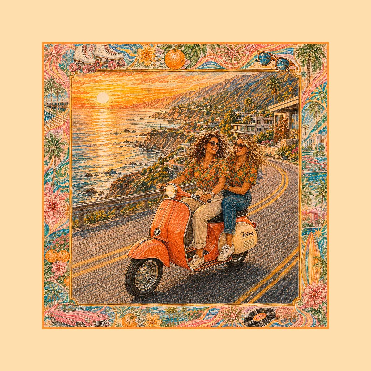 Foulard Tramonto· 100% Seta · 90×90 cm