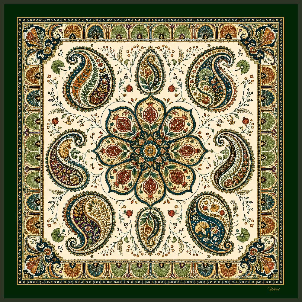 PERSIA Foulard 100% Seta 65×65 cm