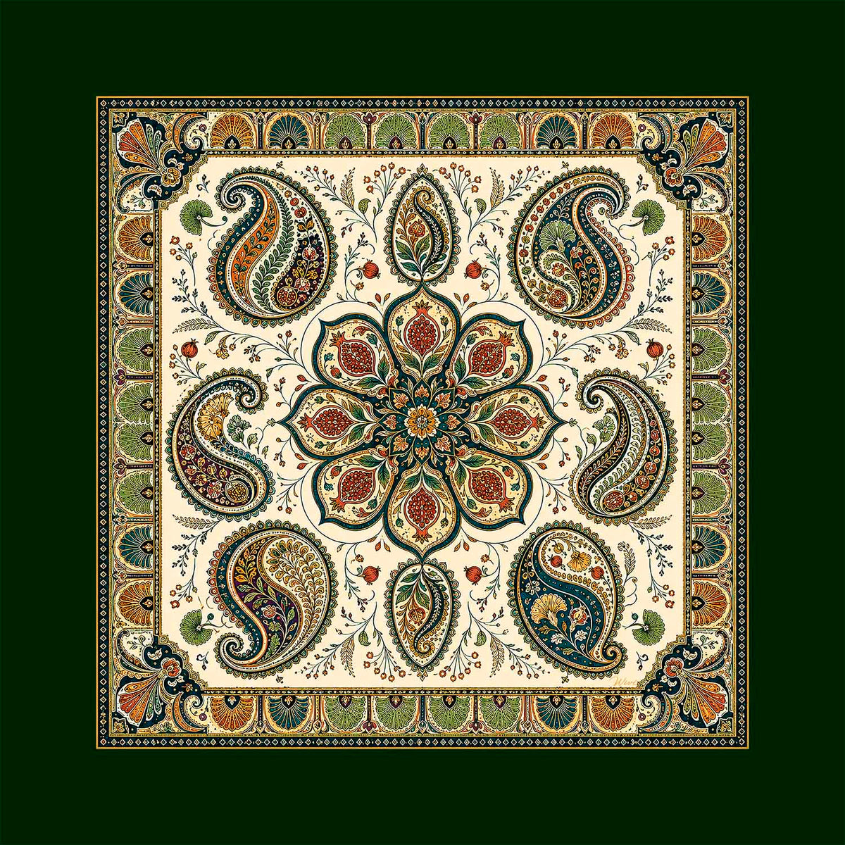 Foulard Melograno· 100% Seta · 90×90 cm