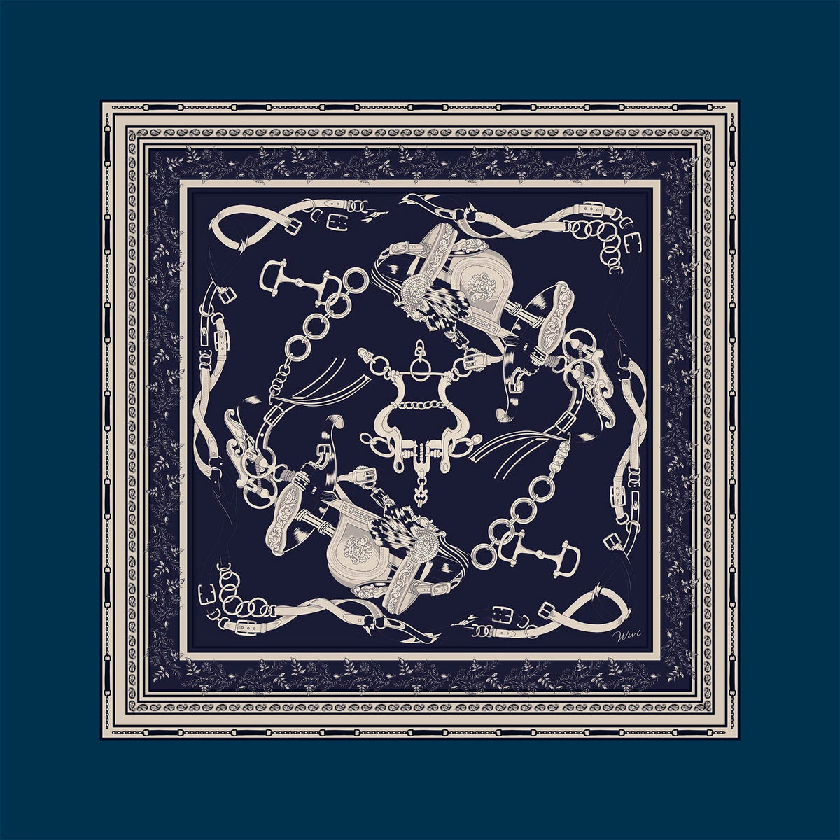 STAFFA scarf · 100% Silk · 90×90 cm