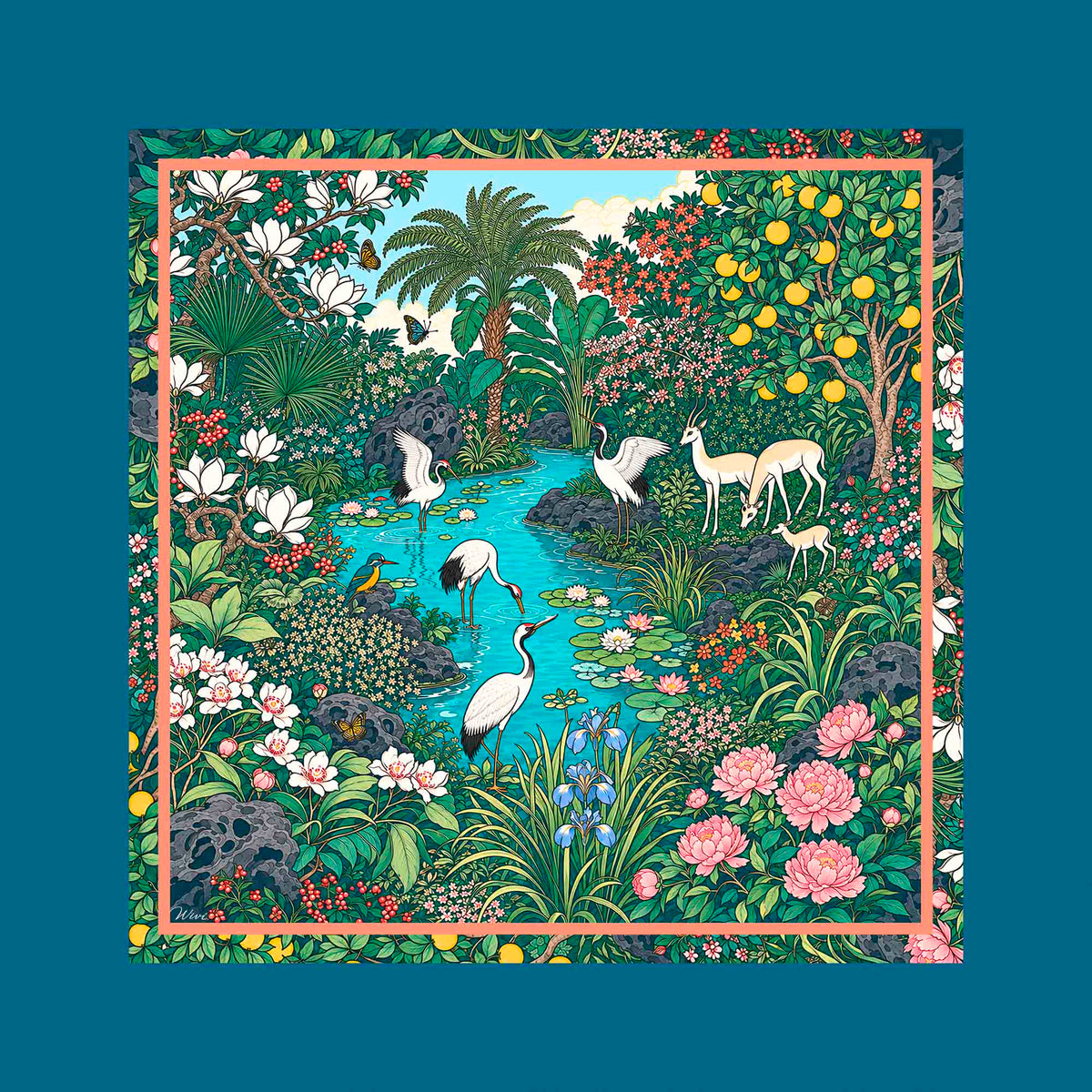 Foulard Eden· 100% Seta · 90×90 cm