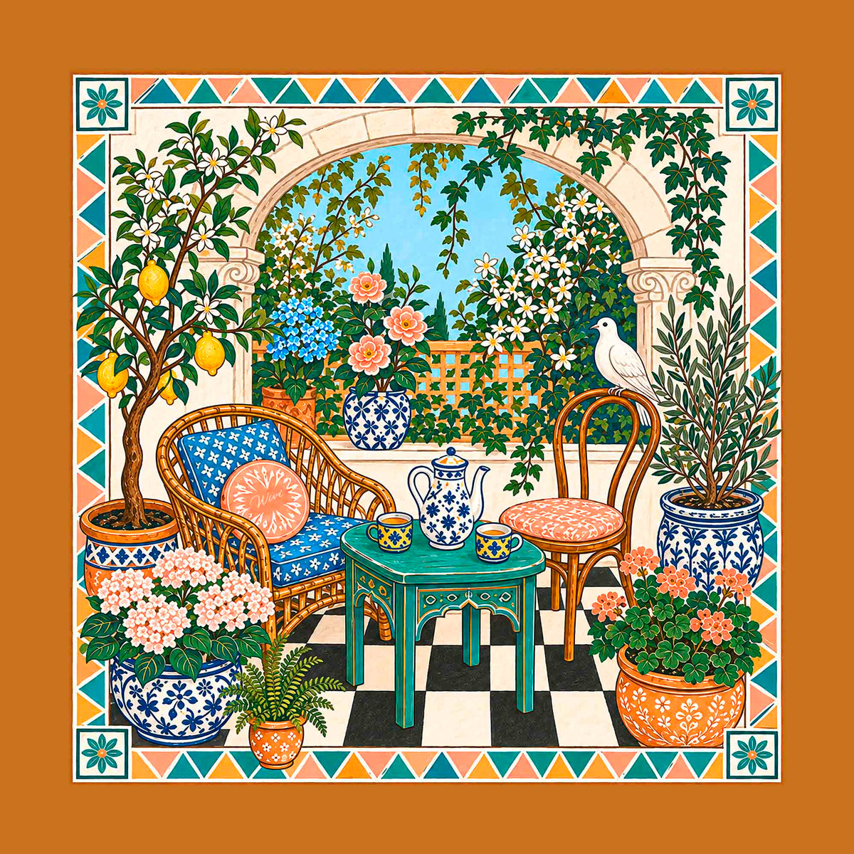 Foulard Terrazza· 100% Seta · 65x65 cm