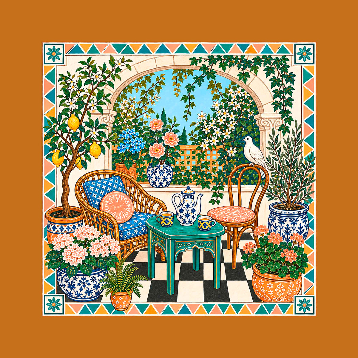 Foulard Terrazza· 100% Seta · 90×90 cm