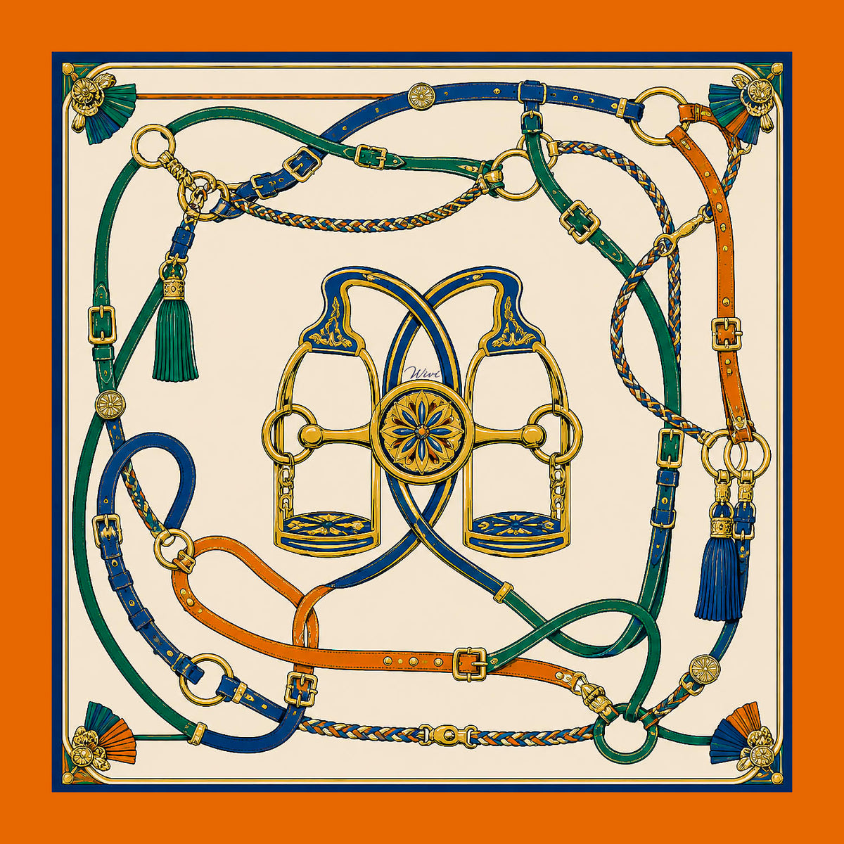 STAFFE Foulard 100% Seta 65×65 cm
