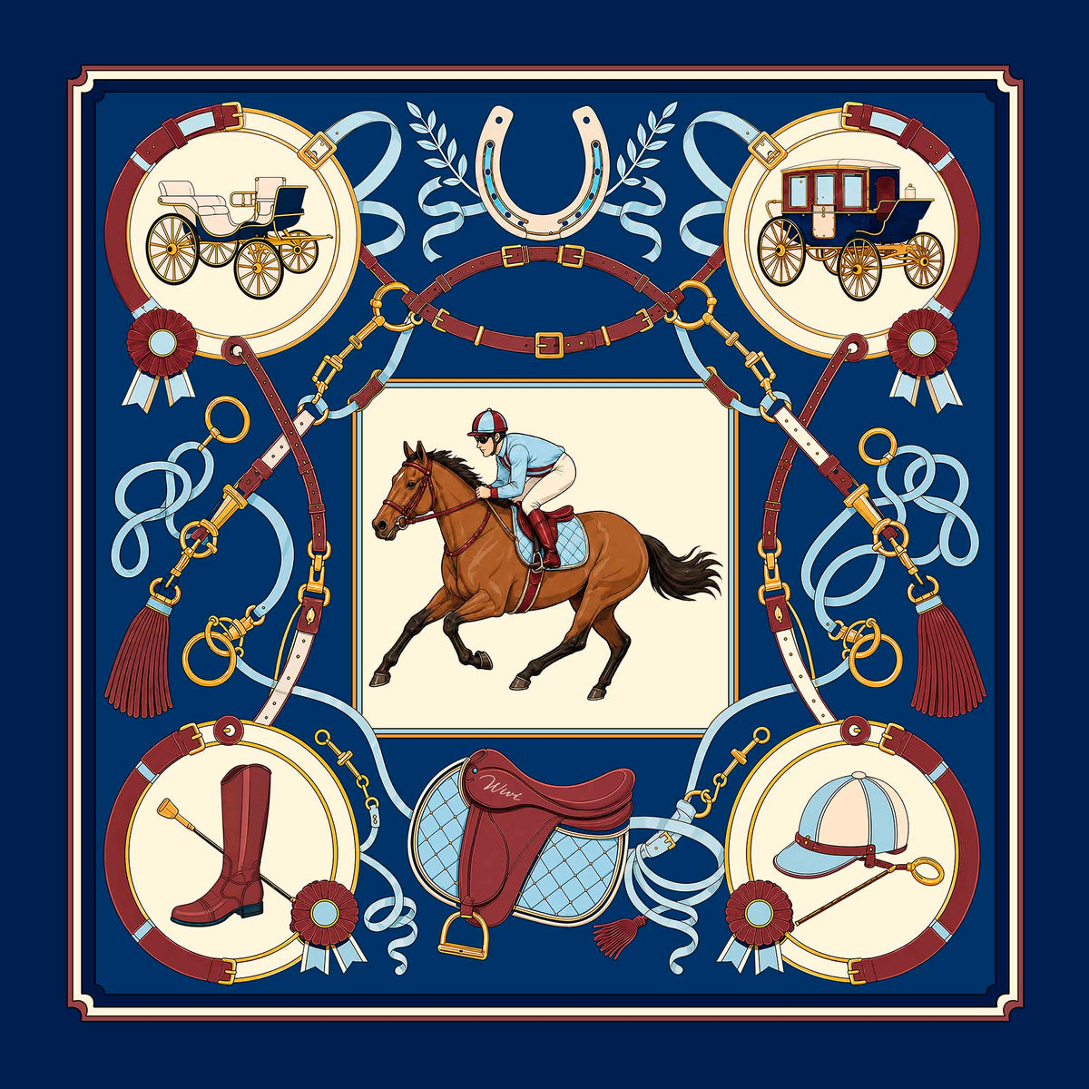 Ippodromo Silk Scarf · 100% Silk · 65x65 cm