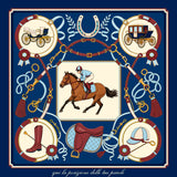 EQUESTRE Personalizzato Foulard 100% Seta 65×65 cm