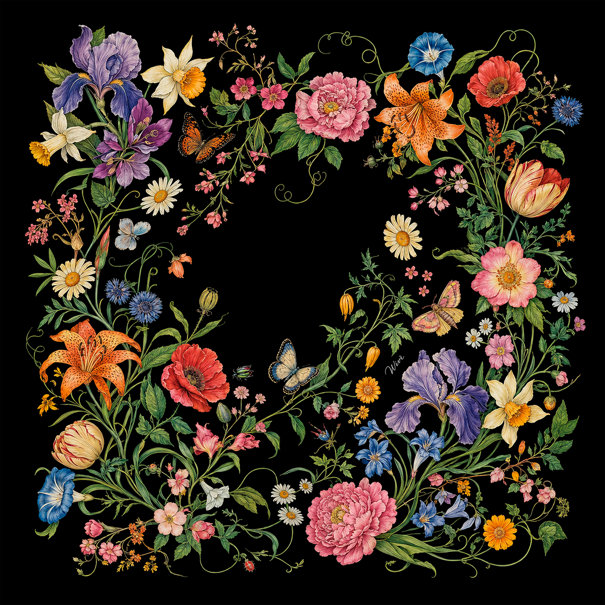 BOTANICA Foulard 100% Seta 65×65 cm