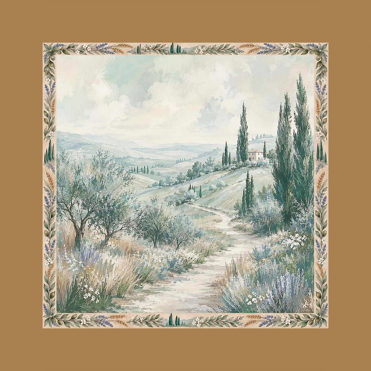 Tuscany Scarf · 100% Silk · 90×90 cm