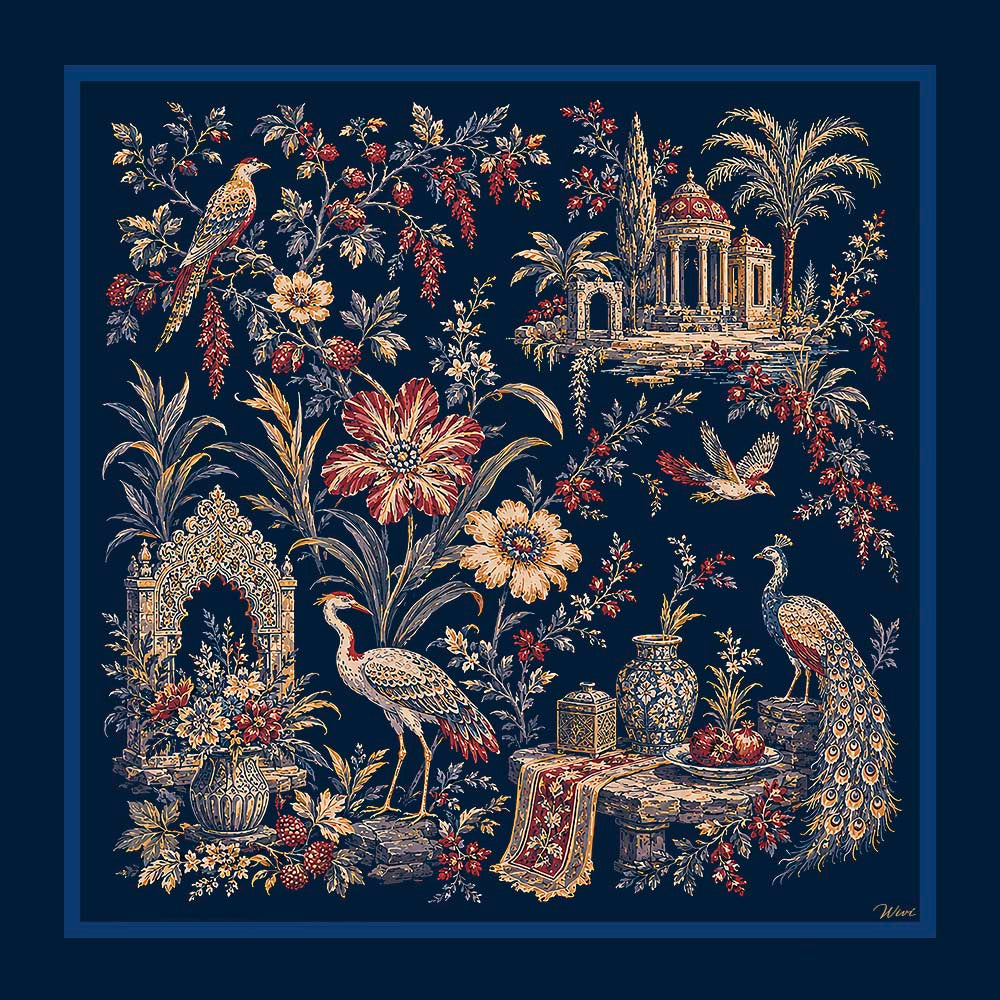 ARCADIA Foulard 100% Seta 65×65 cm