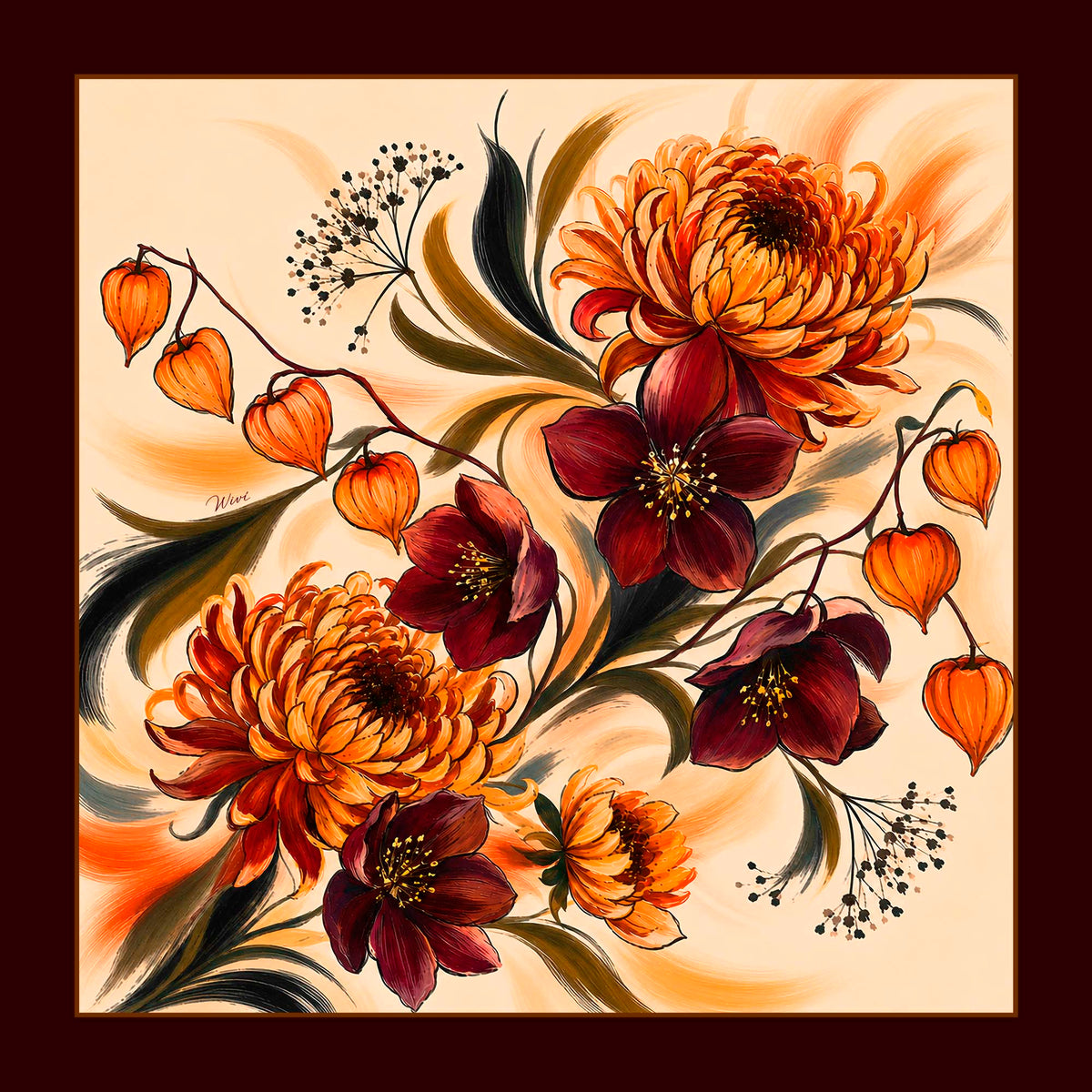 Foulard Autunno· 100% Seta · 65x65 cm
