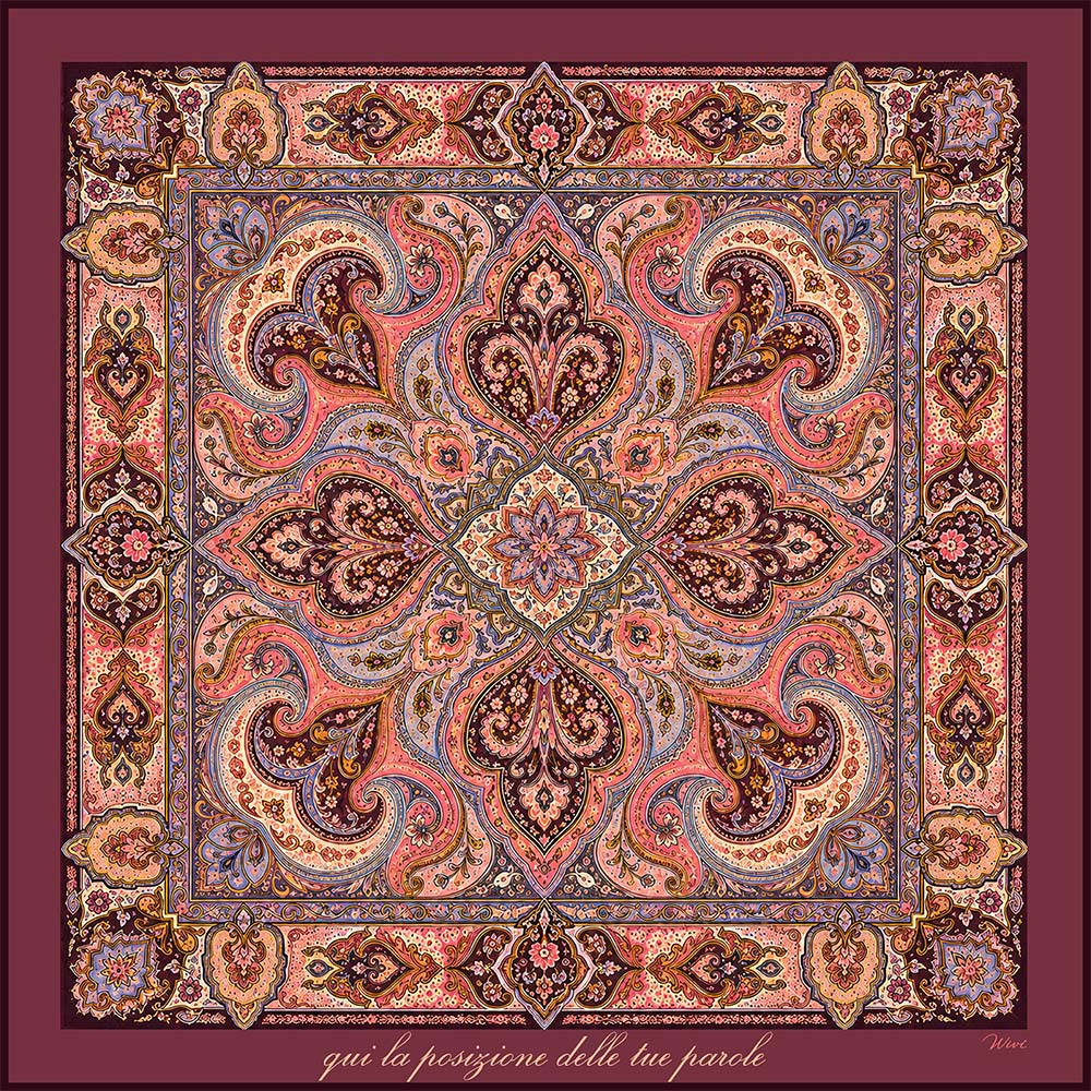 PAISLEY Personalizzato Foulard 100% Seta 65×65 cm