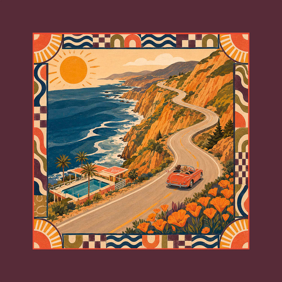 Foulard Riviera· 100% Seta · 90×90 cm