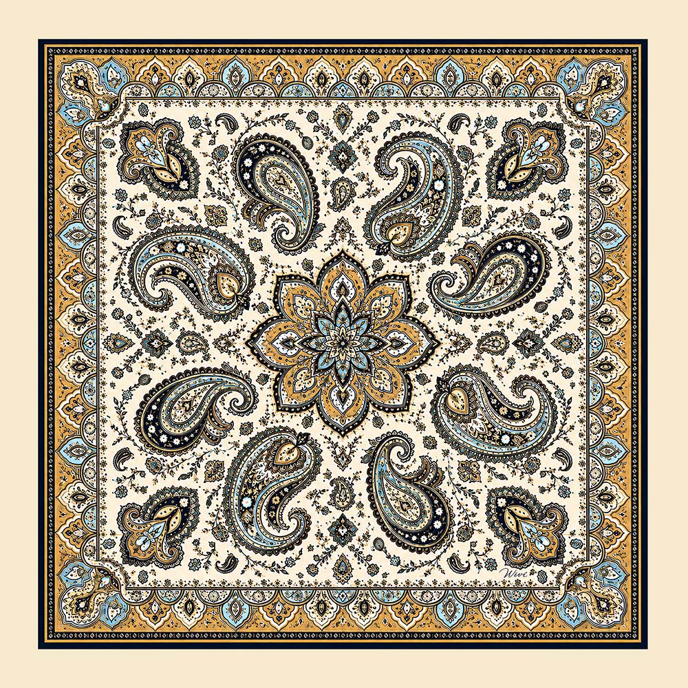CACHEMIRE Foulard 100% Seta 65×65 cm