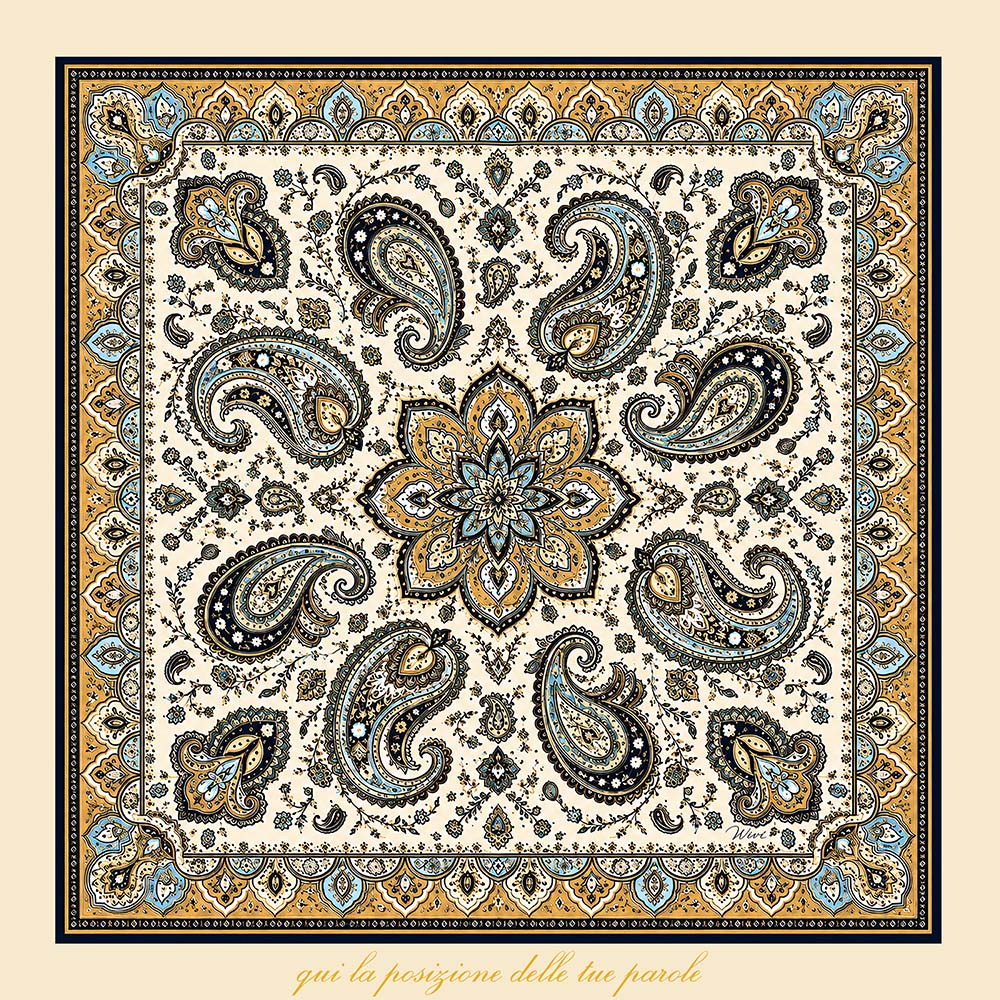 CACHEMIRE Personalizzato Foulard 100% Seta 65×65 cm