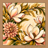 MAGNOLIA Personalizzato Foulard 100% Seta 65×65 cm