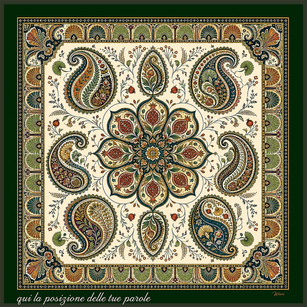 PERSIA Personalizzato Foulard 100% Seta 65×65 cm