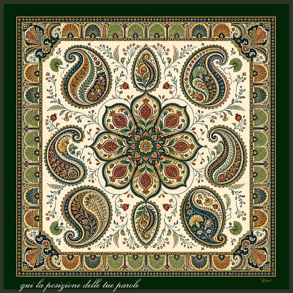 PERSIA Personalizzato Foulard 100% Seta 65×65 cm