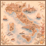Foulard: Italia 65 × 65 cm - Foulard in 100% seta | Made in Italy
